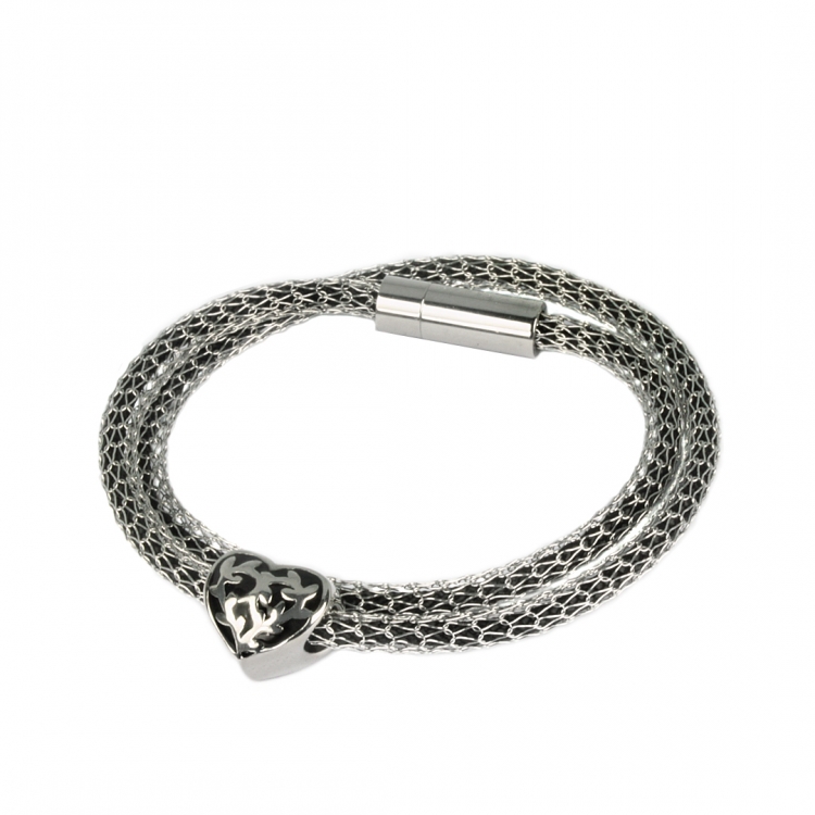 Wrapping bracelet BAHIA, with heart of stainless steel, many colours