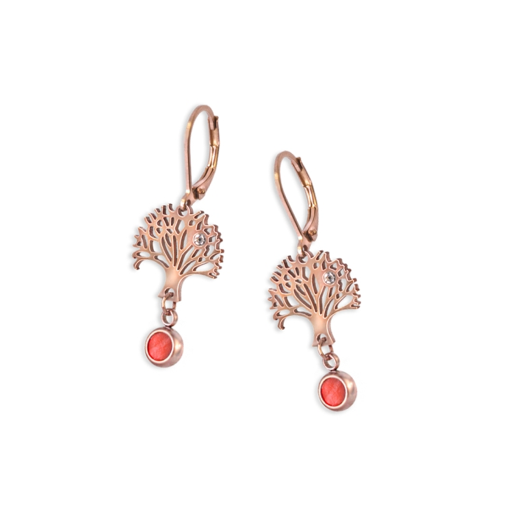 Paar Ohrringe TREE OF LIFE, roségold