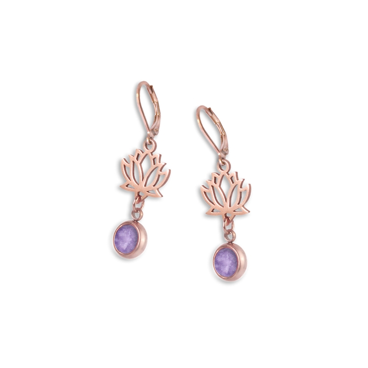 Paar Ohrringe LOTUS, roségold