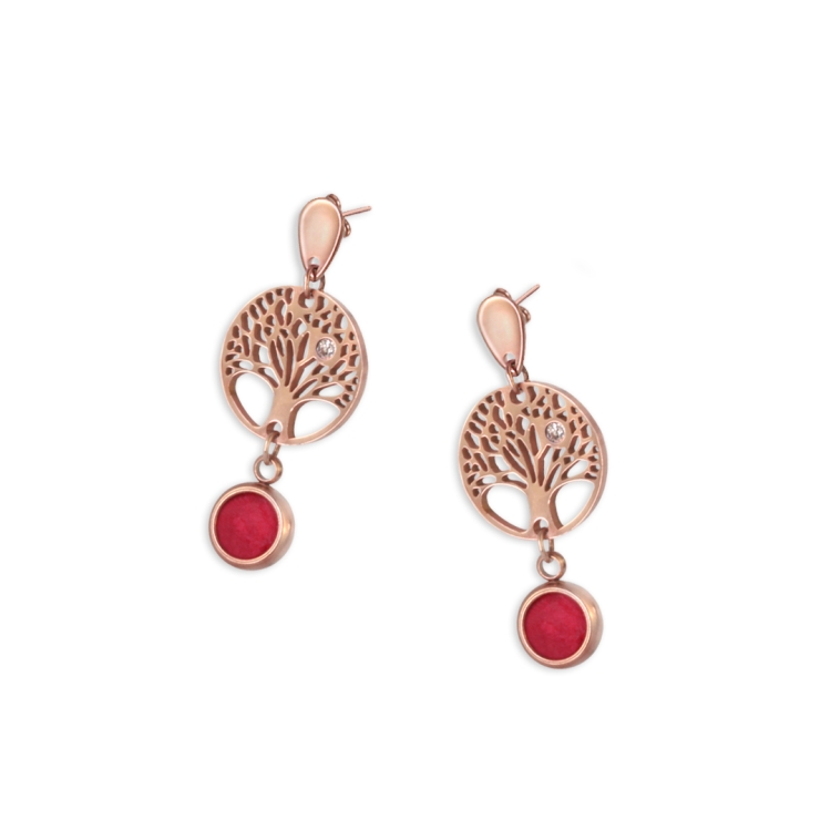 Paar Ohrringe MARAM mit Tropfenstecker, roségold