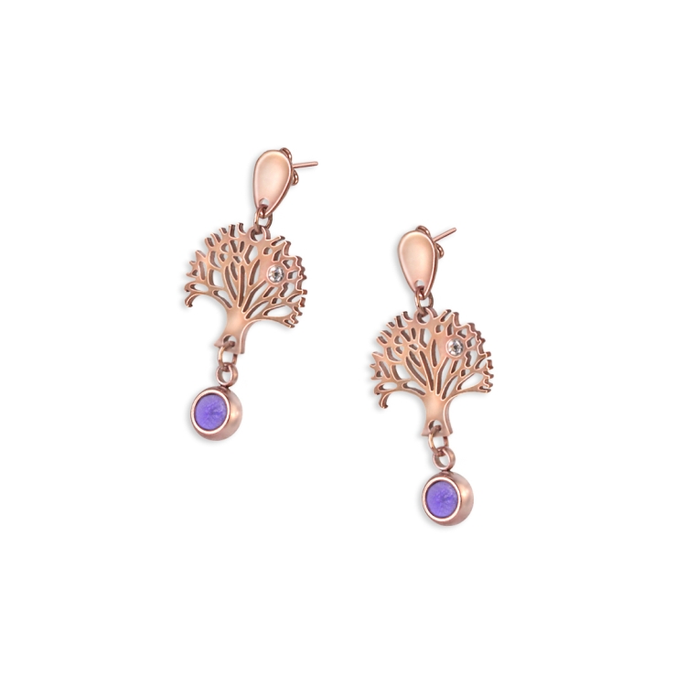 Paar Ohrringe TREE OF LIFE, roségold